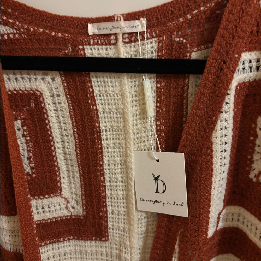 Granny Square Crochet Duster, Geometric Patterned Open Cardigan, One Size, NWT - Picture 2 of 3